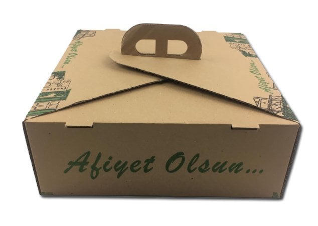 Saplı Geçmeli Lahmacun Kutusu
